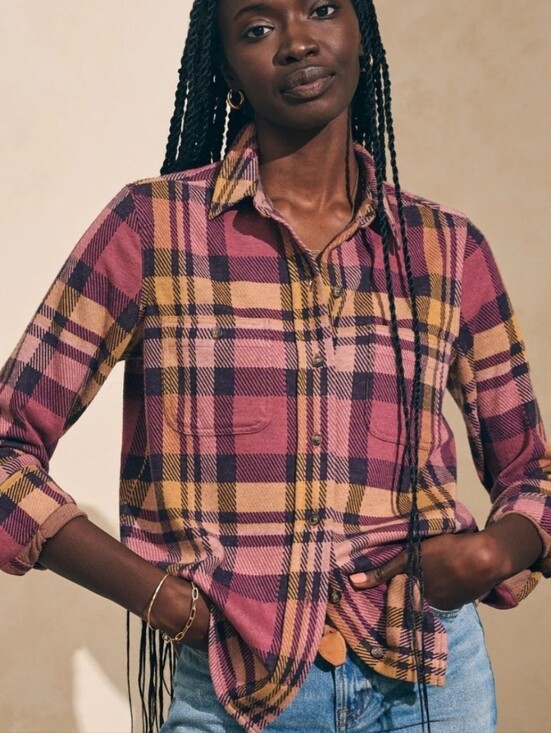 Faherty Tops - $178 Faherty Legend Sweater Shirt Lolita Plaid Knit Flannel size S